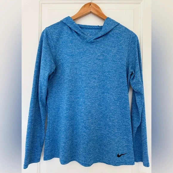 Nike Dri-FIT Blue Long Sleeve Running Hoodie Top - Women's Size Medium - Picture 1 of 3
